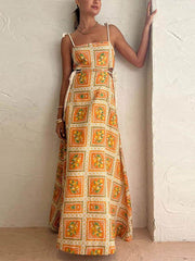 Einzigartiges Trägerkleid mit Zitronen-Print