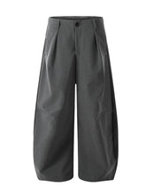 Men's High Waist Pleated Curved Pants
