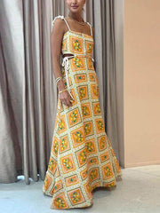 Einzigartiges Trägerkleid mit Zitronen-Print