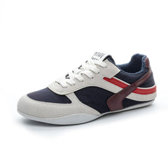 Lace Up Round Toe Contrast Flat Sneakers