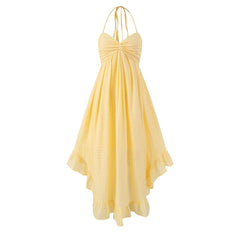 Soleil Draped Ruffle Midi Dress