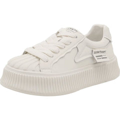 Lace Up Round Toe Platform Sneakers