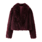 Scarlett Plush Burgundy Faux Fur Jacket