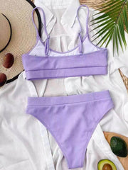 Bikini sin mangas con cuello en U