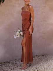 Slit Suspender Dress