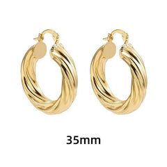 14kt Gold Twisted Hoop Earrings