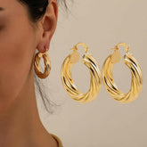 14kt Gold Twisted Hoop Earrings