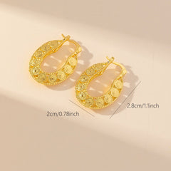 14kt Gold Unique Gold Filigree Chunky Hoop Earrings