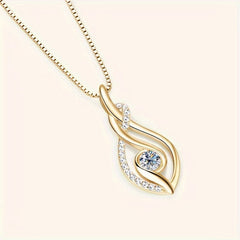 18K Gold Moissanite Necklace 0.25ct Fine Jewelry for Women