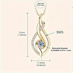 18K Gold Moissanite Necklace 0.25ct Fine Jewelry for Women