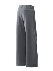 Men's High Waist Pleated Curved Pants