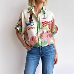 Frida Art Print Button-Up Shirt