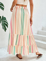Elara Boho Striped Maxi Skirt
