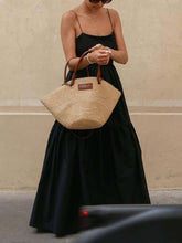 Vestido largo clásico plisado liso sin espalda