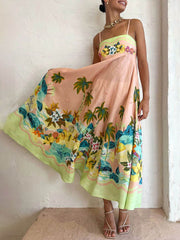 Lässiges Midikleid mit Sling-Print