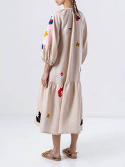 Vestido largo ligero con estampado étnico único