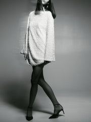 Paillettenbesetztes Kleid mit Bindeband hinten