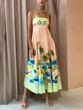 Vestido midi informal con estampado de tirantes