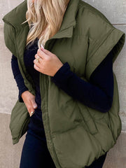 Pendlerweste aus Baumwolle mit Stehkragen und Reißverschlusstasche