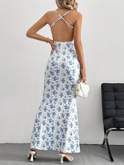 Sophia Blue Porcelain Maxi Dress