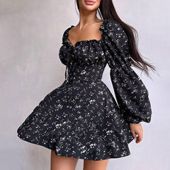 Amelia Floral Puff Sleeve Mini Dress