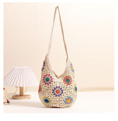 Sunburst Meadow Crochet Shoulder Bag