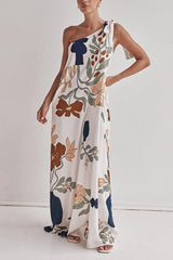 Isla Botanical One-Shoulder Maxi Dress