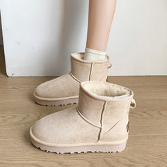 Faux Fur Round Toe Platform Boots