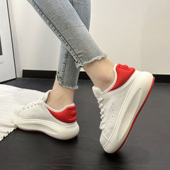 Lace Up Round Toe Platform Sneakers
