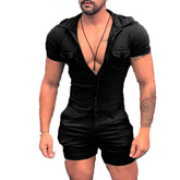 Mens Fashion Button Down Rompers