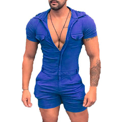 Mens Fashion Button Down Rompers