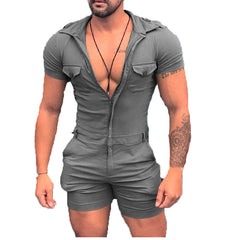 Mens Fashion Button Down Rompers