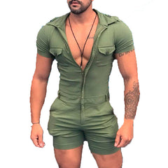Mens Fashion Button Down Rompers