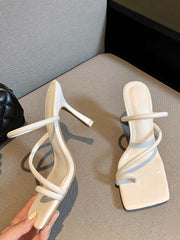 Zapatos de tacón alto de aguja con punta cuadrada