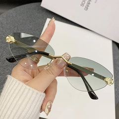 Rimless Cat Eye Sunglasses