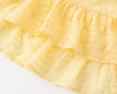 Soleil Draped Ruffle Midi Dress