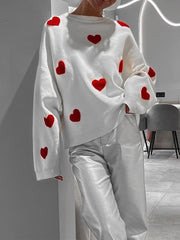 Sudadera de punto con corazón