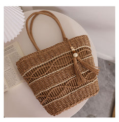 Soleil Woven Tassel Tote