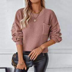 Rosalind Knit Bubble-Sleeve Sweater