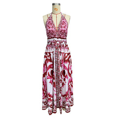 Seraphina Rose Halter Maxi Dress