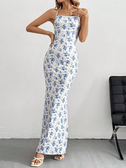 Sophia Blue Porcelain Maxi Dress