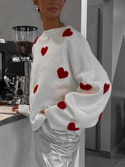 Sudadera de punto con corazón