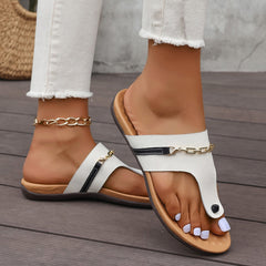 Amara Chain-Detail Toe Loop Sandals