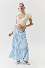 Sage Tiered Maxi Skirt