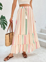 Elara Boho Striped Maxi Skirt