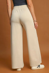 Summer Drawstring Wide Leg Pants with Pockets