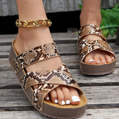 Crisscross Open Toe Platform Sandals