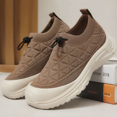 Drawstring Mesh Round Toe Sneakers