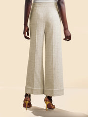 Elegant Tweed Pocket Wide Leg Pants