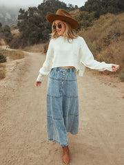 Delilah Vintage Wash Denim Maxi Skirt